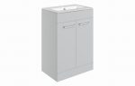 Vortek 610mm Floor Standing 2 Door Basin (1TH) & Unit - Grey - Image 3