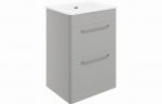 Gallant 610mm 2 Drawer Floor Unit & Basin - Grey Gloss - Image 4
