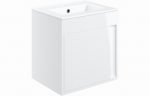 Essentia 510mm Wall Hung Unit Inc. Basin - White Gloss - Image 2