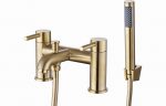 Pavora Bath/Shower Mixer & Bracket - Brushed Brass - Image 2