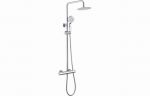 Gaia Cool-Touch Thermostatic Shower w/Riser & Overhead - Chrome