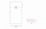 25mm 1700x900mm Slate Effect Ultra-Slim Rectangular Tray & Waste