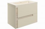 Contour 805mm Wall Hung 2 Drawer Basin & Unit - Matt Latte/Oak - Image 5