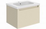 Alure 615mm Wall Hung 1 Drawer Basin & Unit - Matt Cotton - Image 4