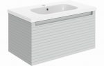 Alure 815mm Wall Hung 1 Drawer Basin Unit & Basin - Matt Grey - Image 5