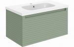 Alure 815mm Wall Hung 1 Drawer Basin Unit & Basin - Matt Green - Image 4