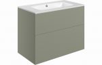 Declare 815mm Wall Hung 2 Drawer Basin (1TH) & Unit - Matt Green - Image 3