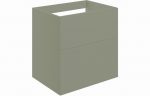 Declare 590mm Wall Hung 2 Drawer Basin Unit - Matt Olive Green - Image 3
