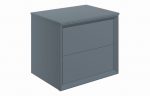 Pulse 600mm Wall Hung 2 Drawer Basin Unit - Matt Storm Blue - Image 2