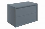 Pulse 800mm Wall Hung 2 Drawer Basin Unit - Matt Storm Blue - Image 2