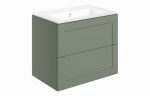Mirelle 615mm Wall Hung 2 Drawer Basin & Unit - Matt Reed Green - Image 3