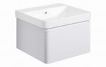 Lumina 500mm Wall Hung 1 Drawer Basin Unit & Basin - Matt White - Image 2