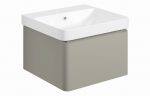Lumina 500mm Wall Hung 1 Drawer Basin Unit & Basin - Matt Latte - Image 2
