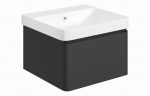 Lumina 500mm Wall Hung 1 Drawer Basin Unit & Basin - Matt Black - Image 2