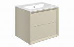 Pulse 615mm Wall Hung 2 Drawer Basin (0TH) & Unit - Matt Cotton - Image 2