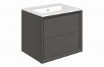 Pulse 615mm Wall Hung 2 Drawer Basin (0TH) & Unit - Matt Clay - Image 2