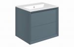 Pulse 615mm Wall Hung 2 Drawer Basin (0TH) & Unit - Storm Blue - Image 2