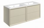 Pulse 1210mm Wall Hung 4 Drawer Basin (0TH) & Unit - Matt Cotton - Image 2