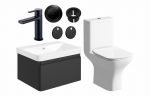 Lumina 600mm Basin Unit & Close Coupled WC - Black