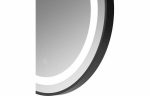Lumo 600mm Round Front-Lit LED Mirror - Matt Black - Image 2