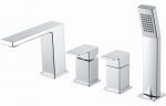 Vema Lys 4-Hole Deck Mounted Bath/Shower Mixer - Chrome - Image 2